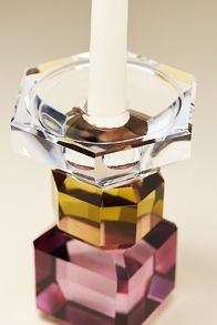 Slide View: 3: Cut Glass Candle Holder