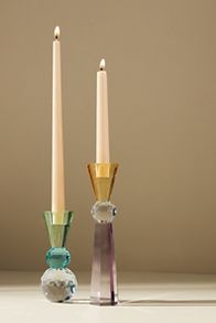 Slide View: 3: Cut Glass Candle Holder