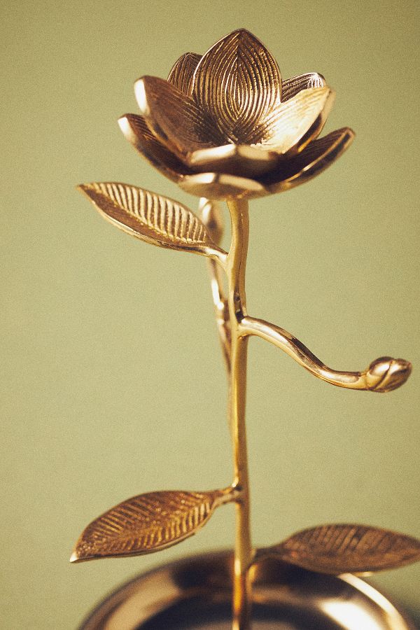 Slide View: 3: Mina Floral Gold Metal Jewelry Stand