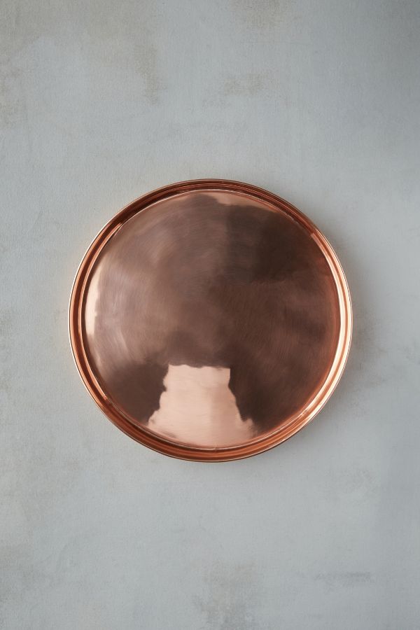 Slide View: 5: Habit & Form Solid Copper Circle Tray