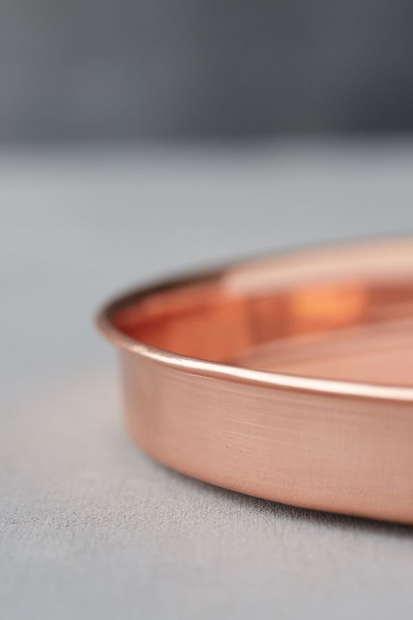 Slide View: 7: Habit & Form Solid Copper Circle Tray