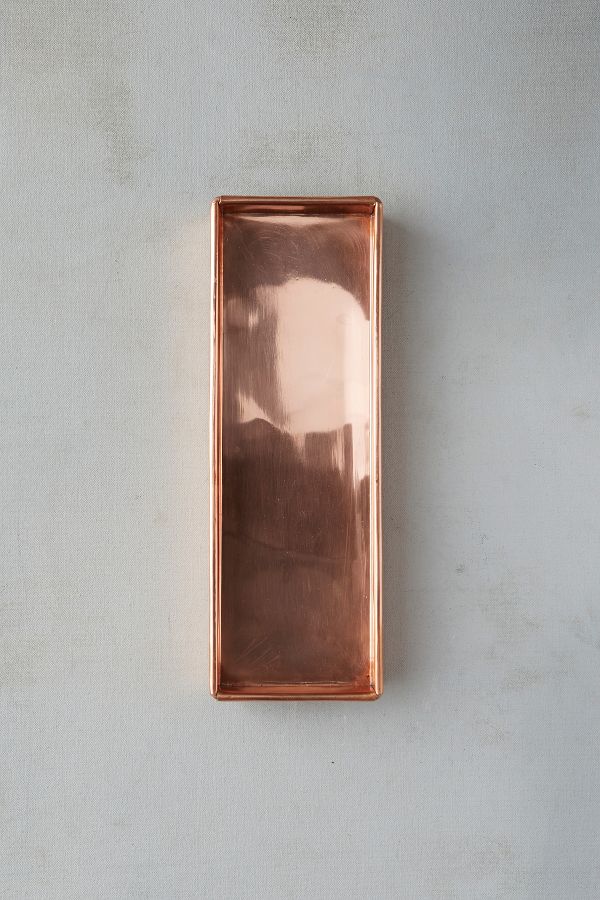 Slide View: 5: Habit & Form Solid Copper Rectangle Tray