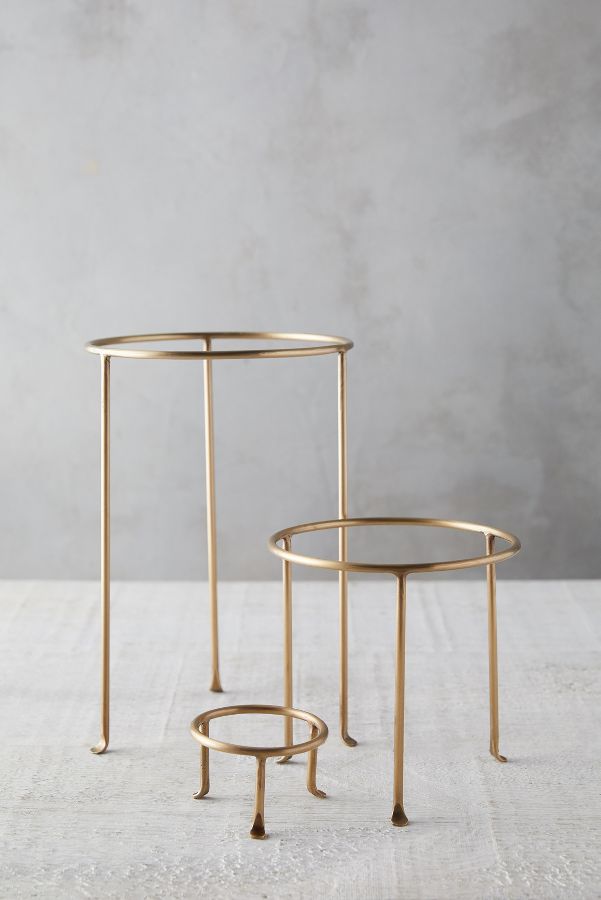 Slide View: 1: Solid Brass Plant Stand, Tall