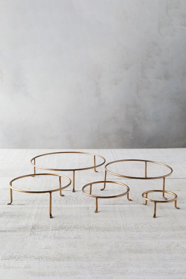 Slide View: 2: Solid Brass Plant Stand, Short