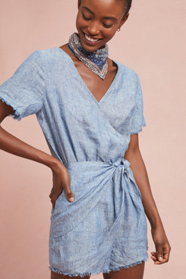 anthropologie denim romper