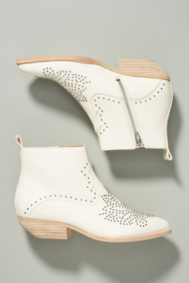 dolce vita white studded booties
