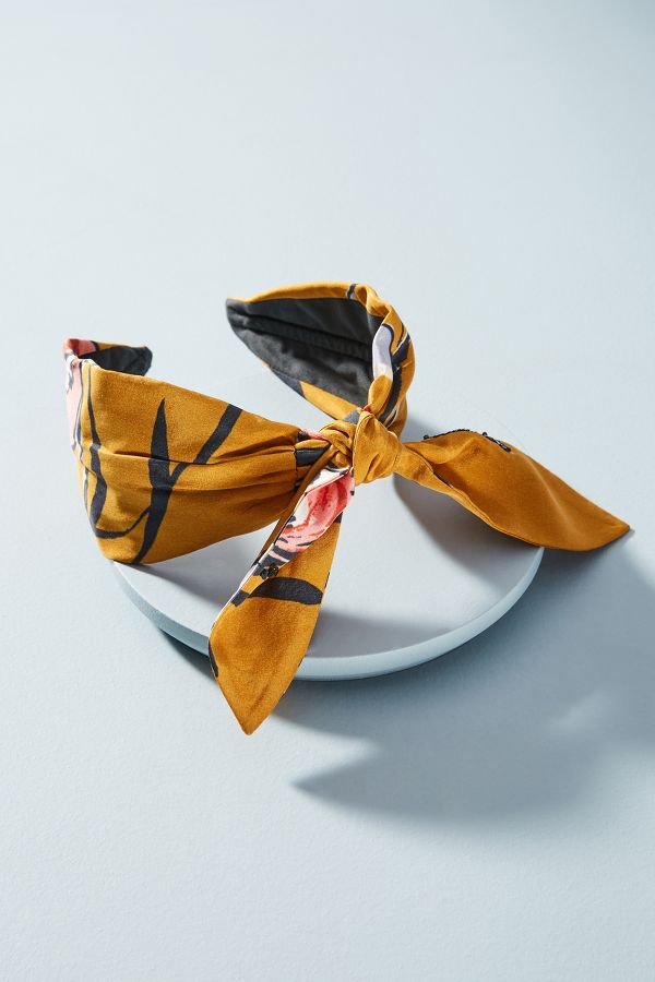 Floral Bow-Tied Headband | Anthropologie