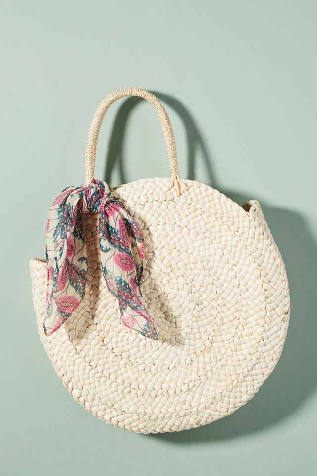 Classic Straw Circle Tote Bag Anthropologie
