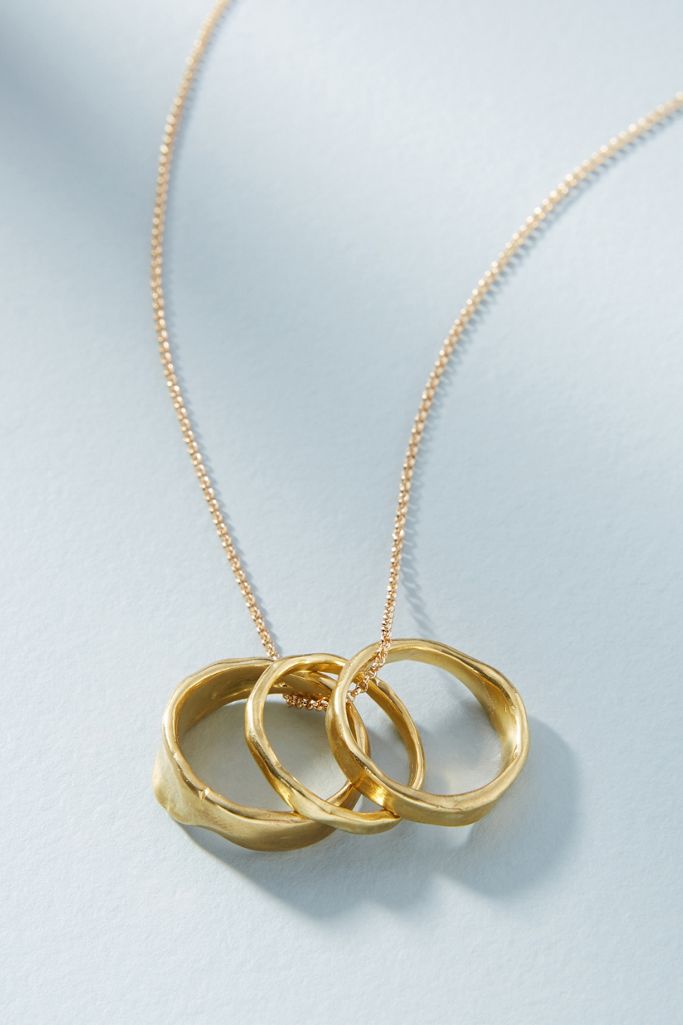 Modern Metalwork Necklace + Ring Set | Anthropologie