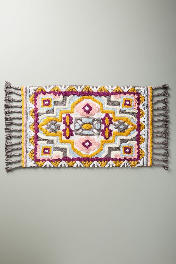 Raja Tasselled Patterned Bath Mat Anthropologie Uk