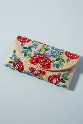 anthropologie beaded clutch
