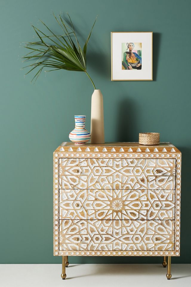 Handcarved Albaron Three-Drawer Dresser | Anthropologie