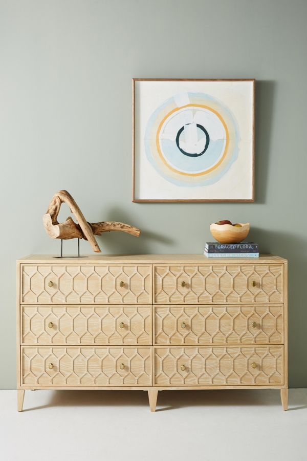 Textured Trellis Six Drawer Dresser Anthropologie