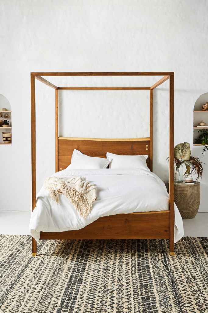 Prana Live-Edge Four-Poster Bed | Anthropologie