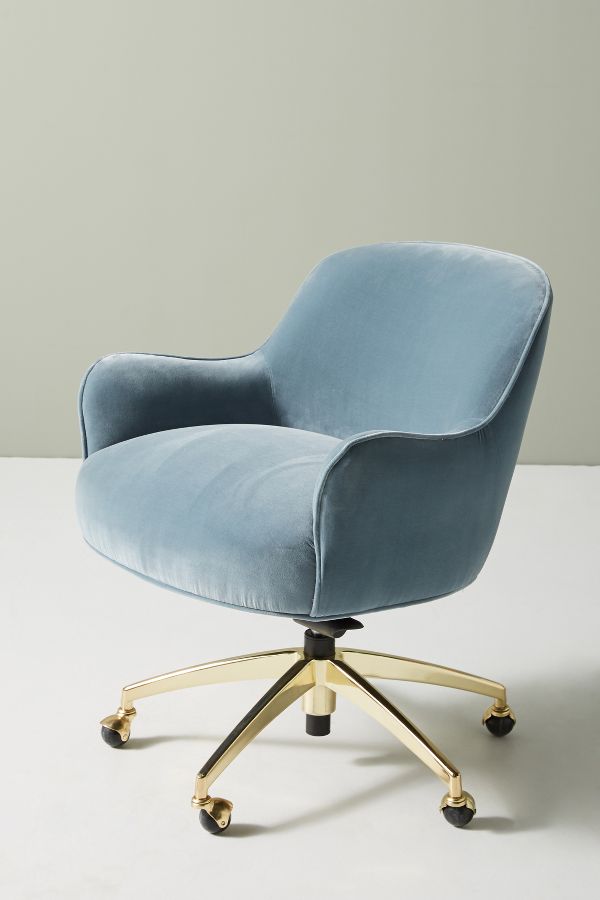 Turquoise Velvet Office Chair : Habitat clarice velvet office chair