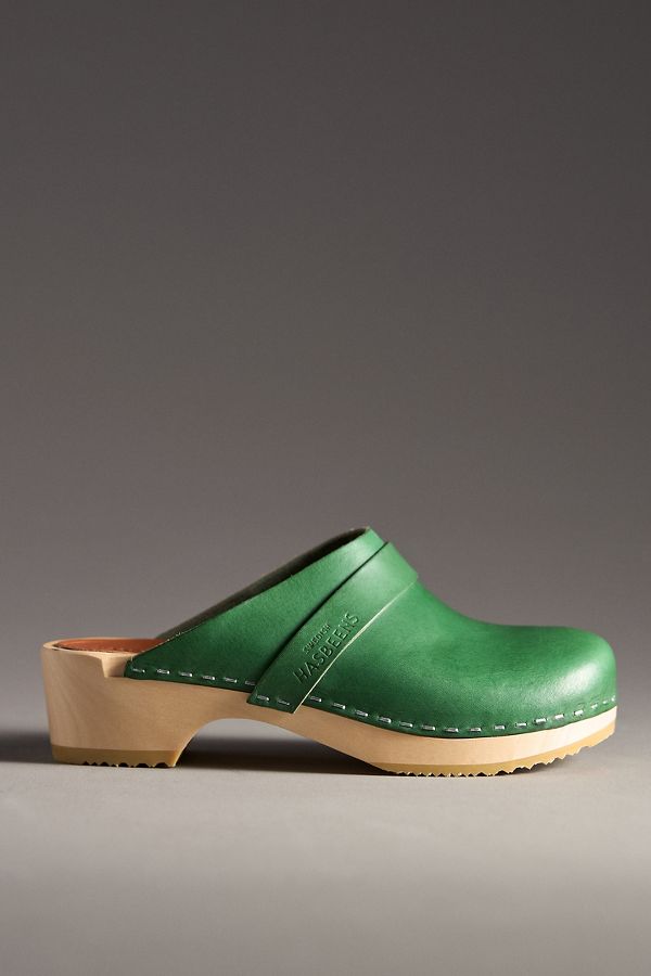 Slide View: 1: Swedish Hasbeens Leather Clogs