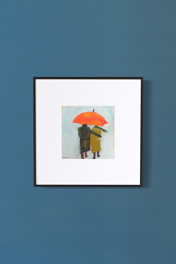 Slide View: 1: Umbrella Couple Wall Art