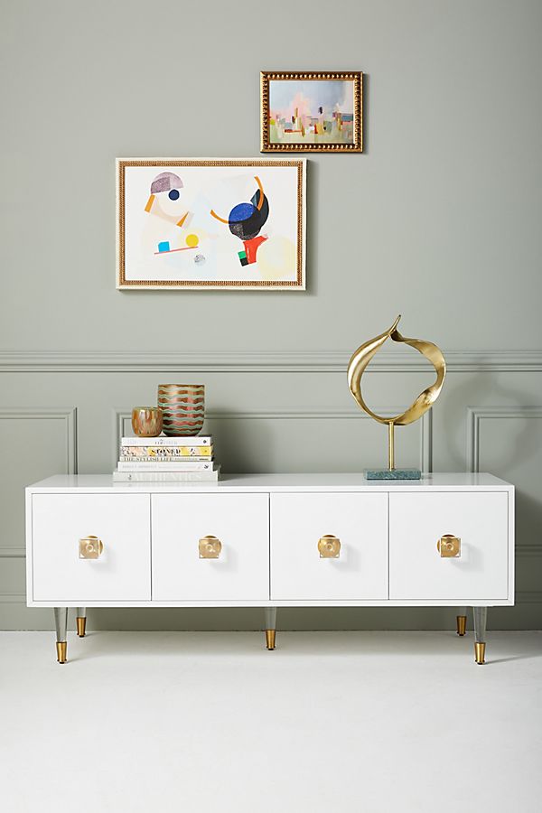 Slide View: 1: Lacquered Regency Media Console