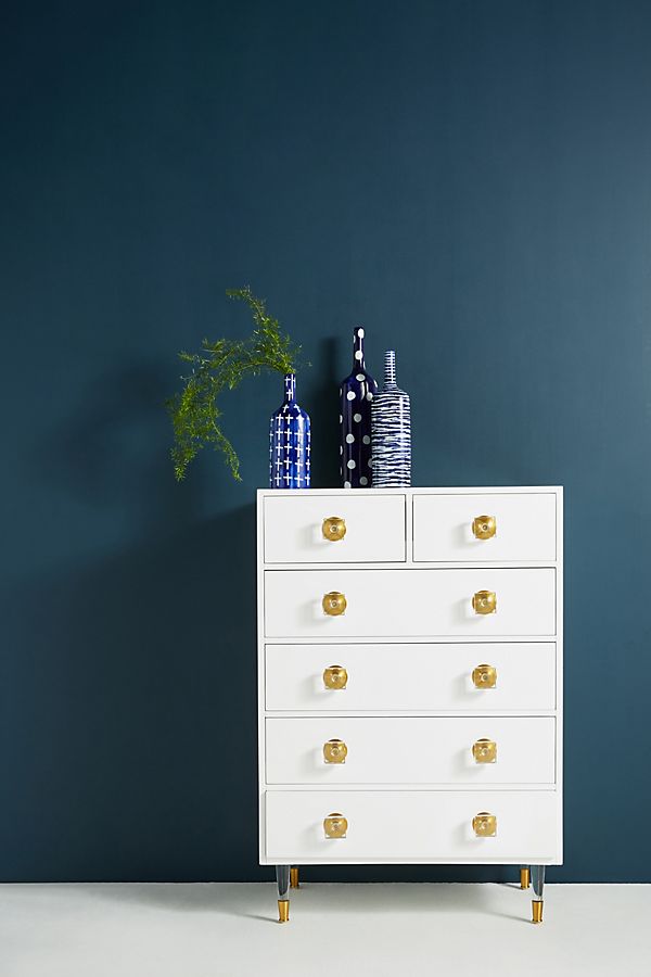 Slide View: 1: Lacquered Regency Six-Drawer Dresser