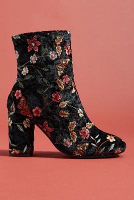 velvet embroidered boots