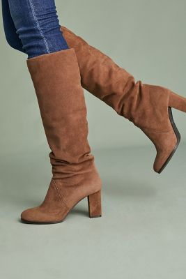 knee high suede slouch boots