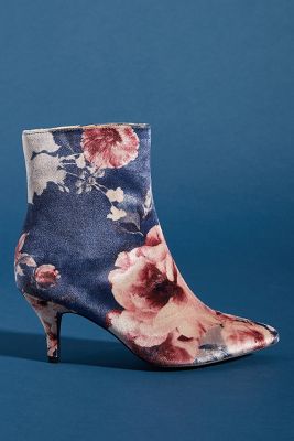 velvet floral boots