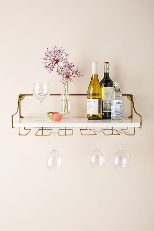 Slide View: 1: Mayfair Wall Mounted Wine Glass Shelf