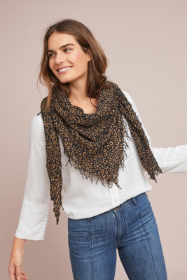 leopard cashmere scarf