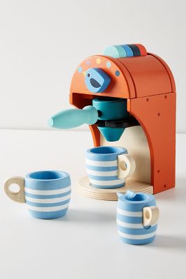 wooden coffee machine toy