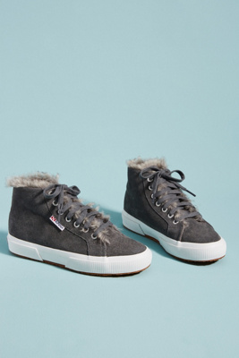 superga fur sneakers