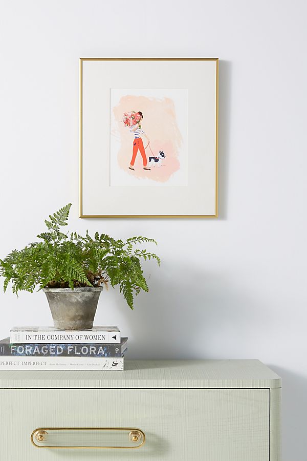 Slide View: 1: Woman With Dog Wall Art