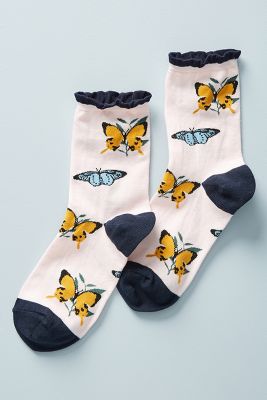 Butterfly Crew Socks | Anthropologie