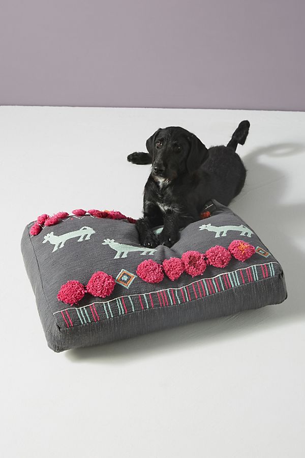 Slide View: 1: Plush Applique Dog Bed