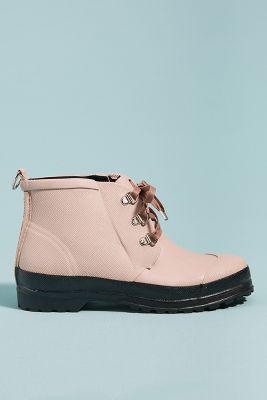 short rain boots with laces