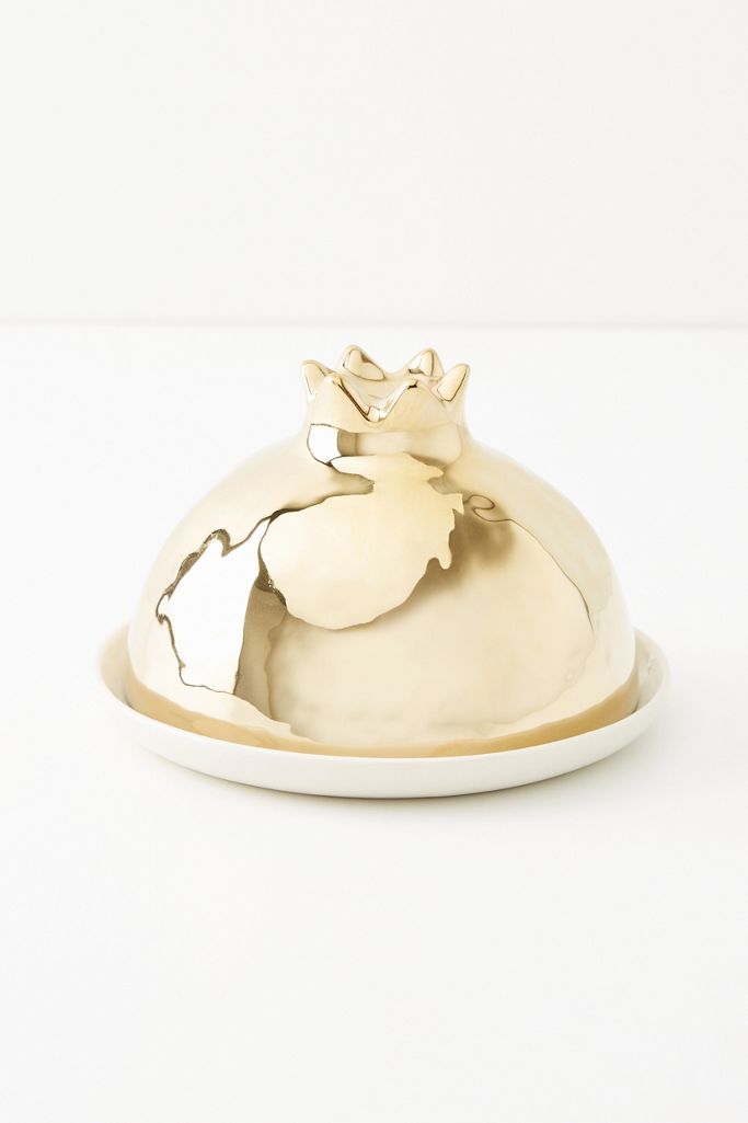 Golden Pomegranate Butter Dish Anthropologie
