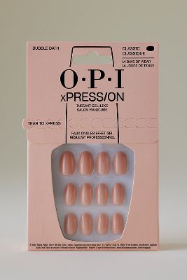 OPI xPRESS/ON Sheer Pink Press On Nails Gel-Like Salon Manicure - Bubble Bath