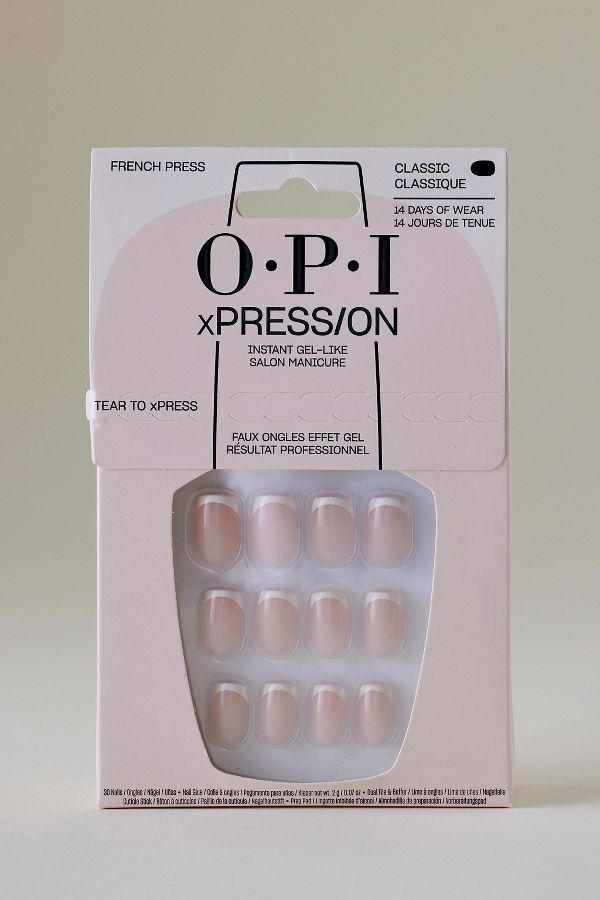 Slide View: 1: OPI xPRESS/ON Nude Press-On Nails Gel-Like Salon Manicure - French Press