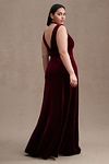 Thumbnail View 6: Jenny Yoo Logan Deep-V Velvet Column Gown