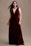 Thumbnail View 4: Jenny Yoo Logan Deep-V Velvet Column Gown