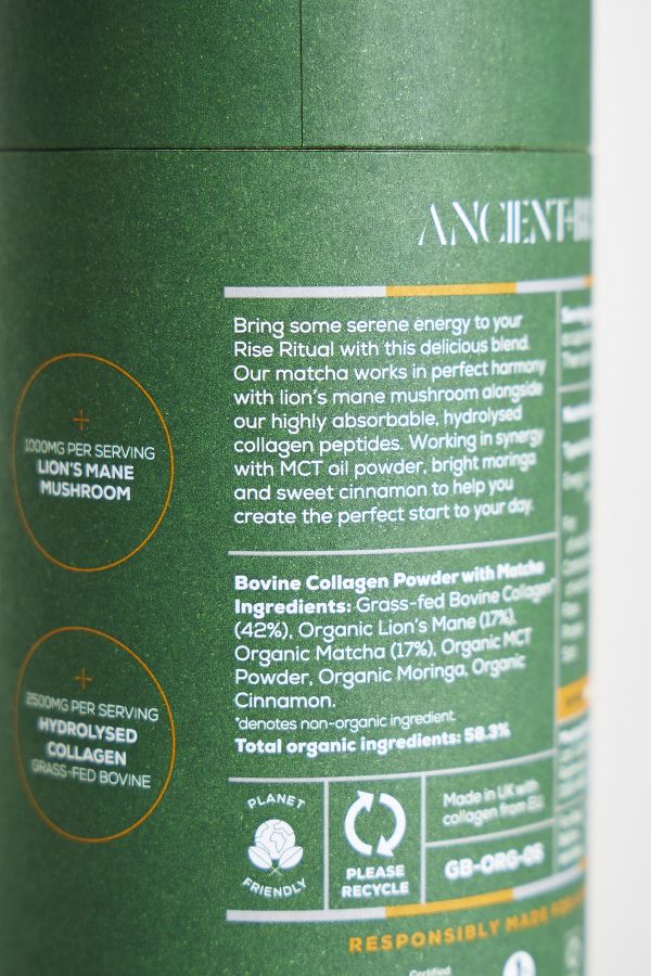 Slide View: 2: Ancient + Brave Matcha Collagen Powder