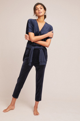 anthropologie luna velvet jumpsuit