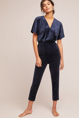 anthropologie luna velvet jumpsuit
