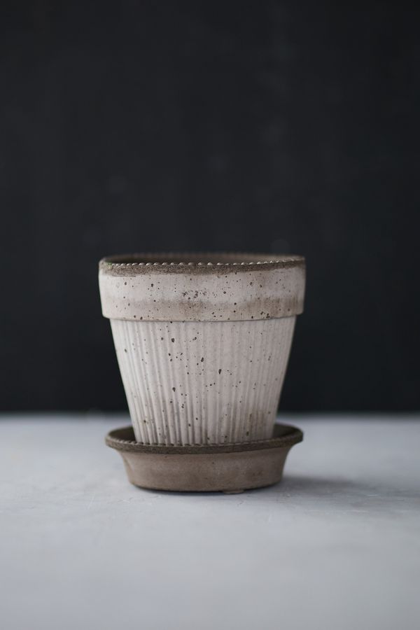 Slide View: 6: Bergs Simona Terracotta Pot + Saucer Set