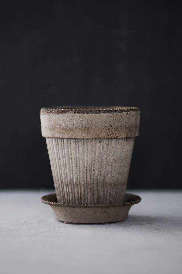 Slide View: 8: Bergs Simona Terracotta Pot + Saucer Set