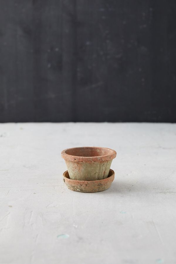 Slide View: 5: Earth Fired Clay Thin Rim Pot + Saucer Set