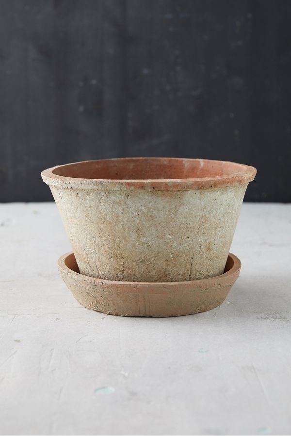 Slide View: 2: Earth Fired Clay Thin Rim Pot + Saucer Set