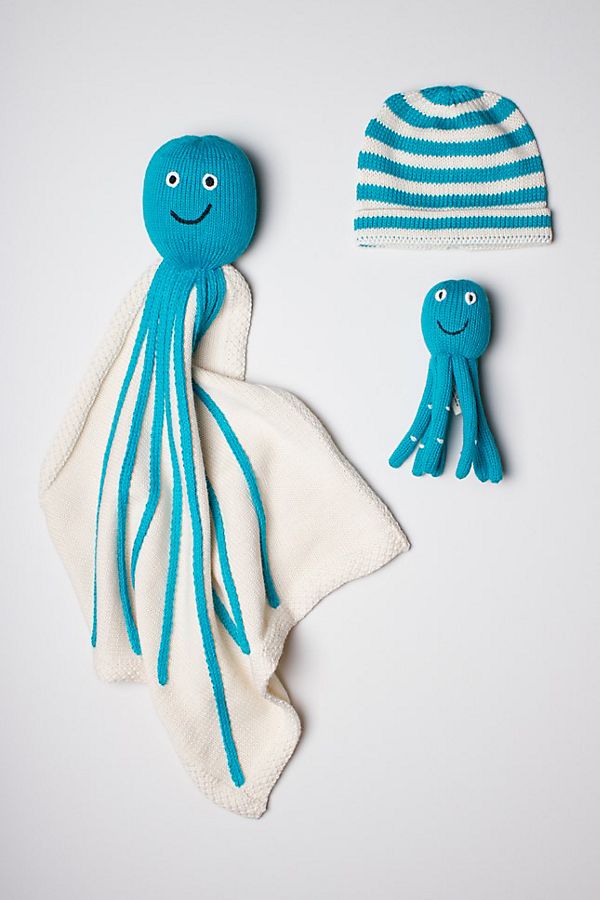 Slide View: 1: Estella Organic Octopus Blanket Baby Gift Set