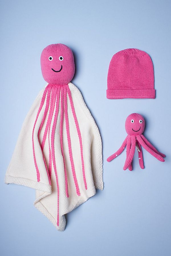 Slide View: 1: Estella Organic Octopus Blanket Baby Gift Set