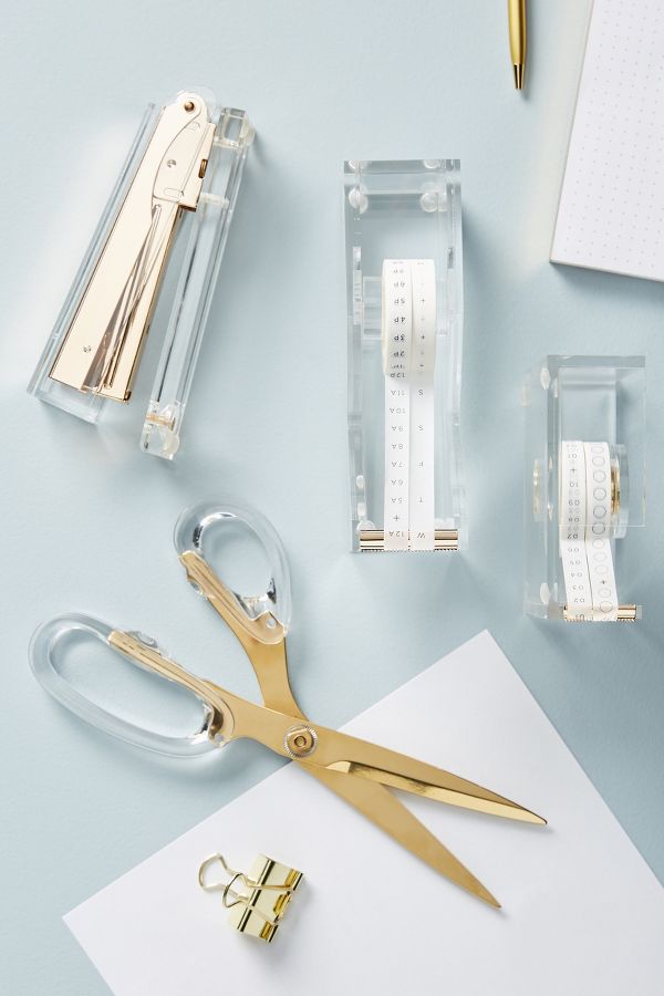 Slide View: 2: Golden Acrylic Scissors