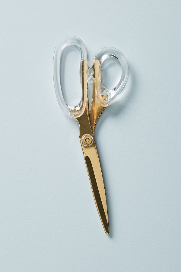 Slide View: 3: Golden Acrylic Scissors